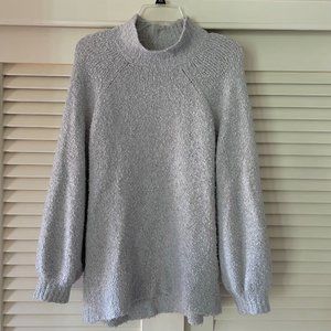 aerie Blue/Gray Textured Knit Long Sleeve Mock Pullover Sweater Top M